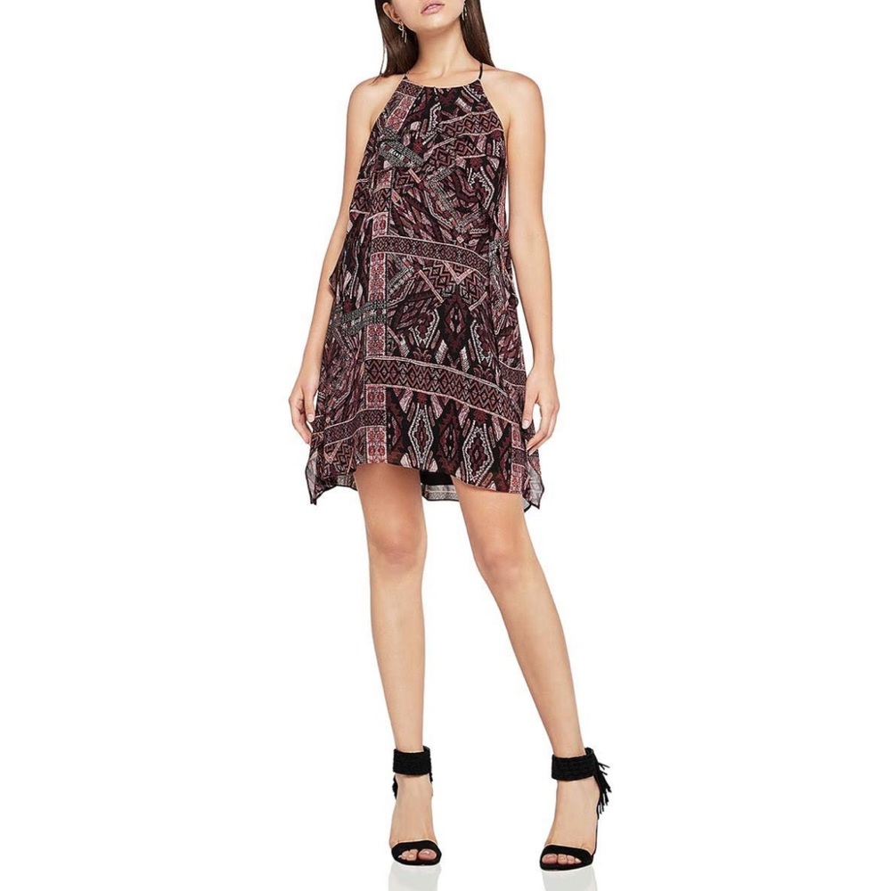 BCBGenerations “Ikat” Tribal Flutter Crossback Dress NWT